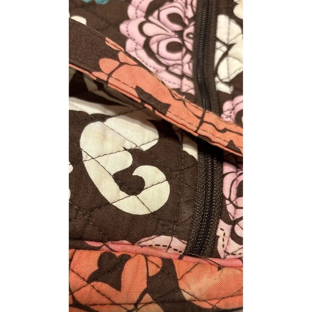 Vera Bradley Medium Lola Campus Backpack Brown Multicolor Floral Quilted